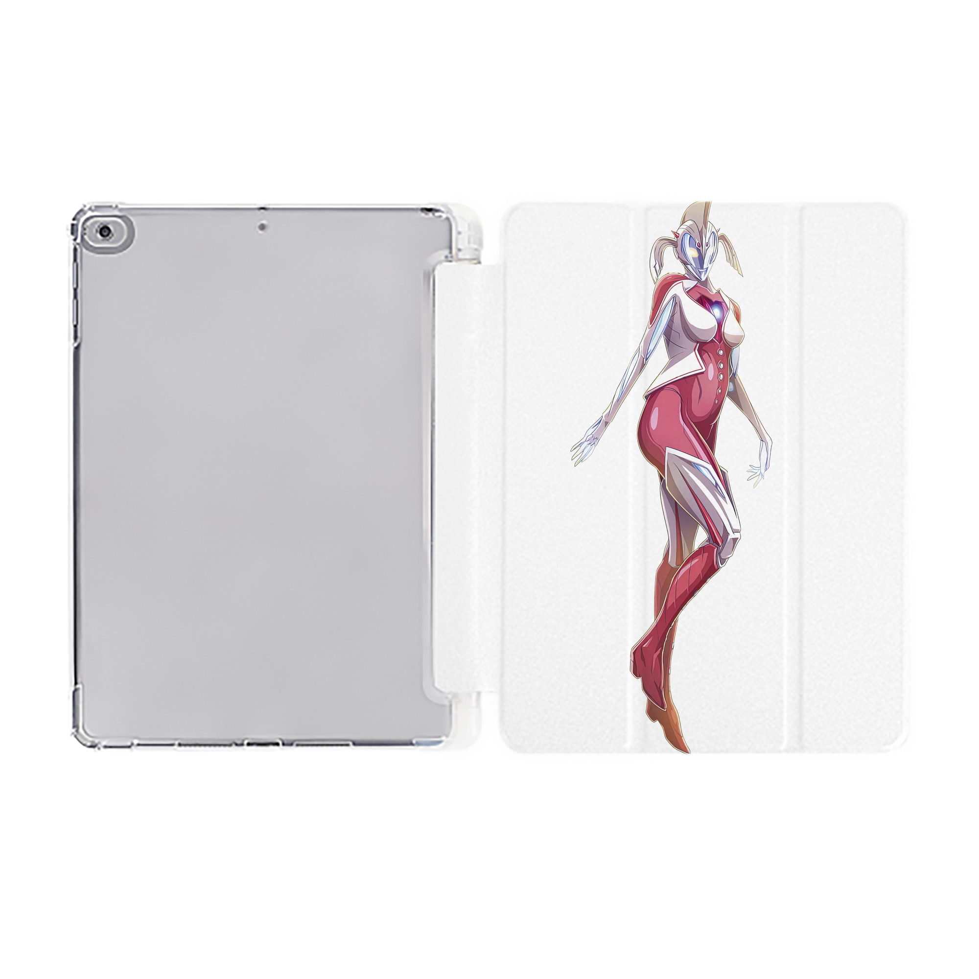 （画像用） ウルトラマン Ultraman IPad ケース ペン収納付き 三つ折りスタンド PUレザー×シリコン 対応機種9.5/10.5/10.9インチ